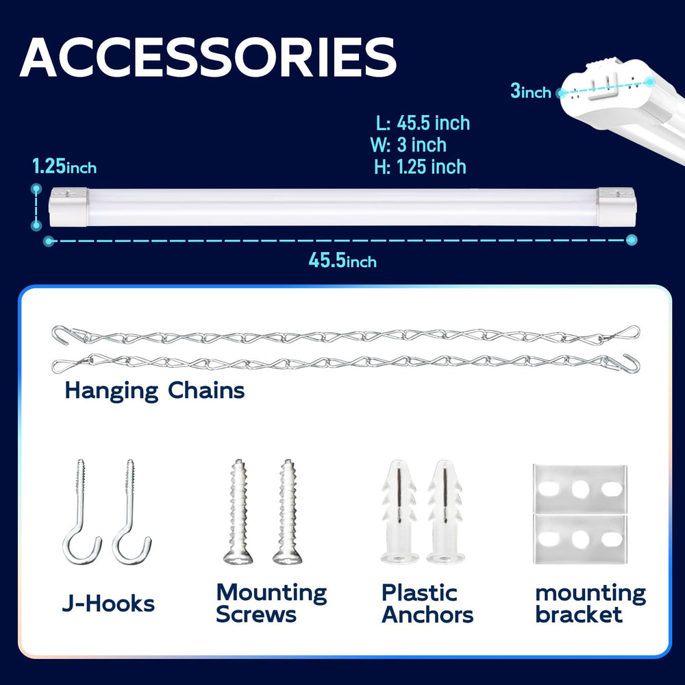 hykolity accesorios incluidos cadenas y tornillos para montaje