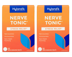Hyland's frente del empaque mostrando los dos frascos y el ahorro del pack