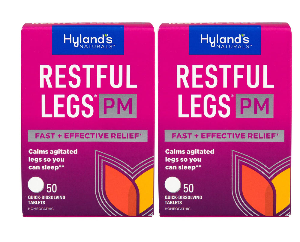 Hyland's frasco frontal del pack que muestra las 100 tabletas y facilidad de uso