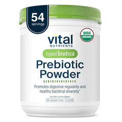 Hyperbiotics frente del envase mostrando etiqueta y beneficios