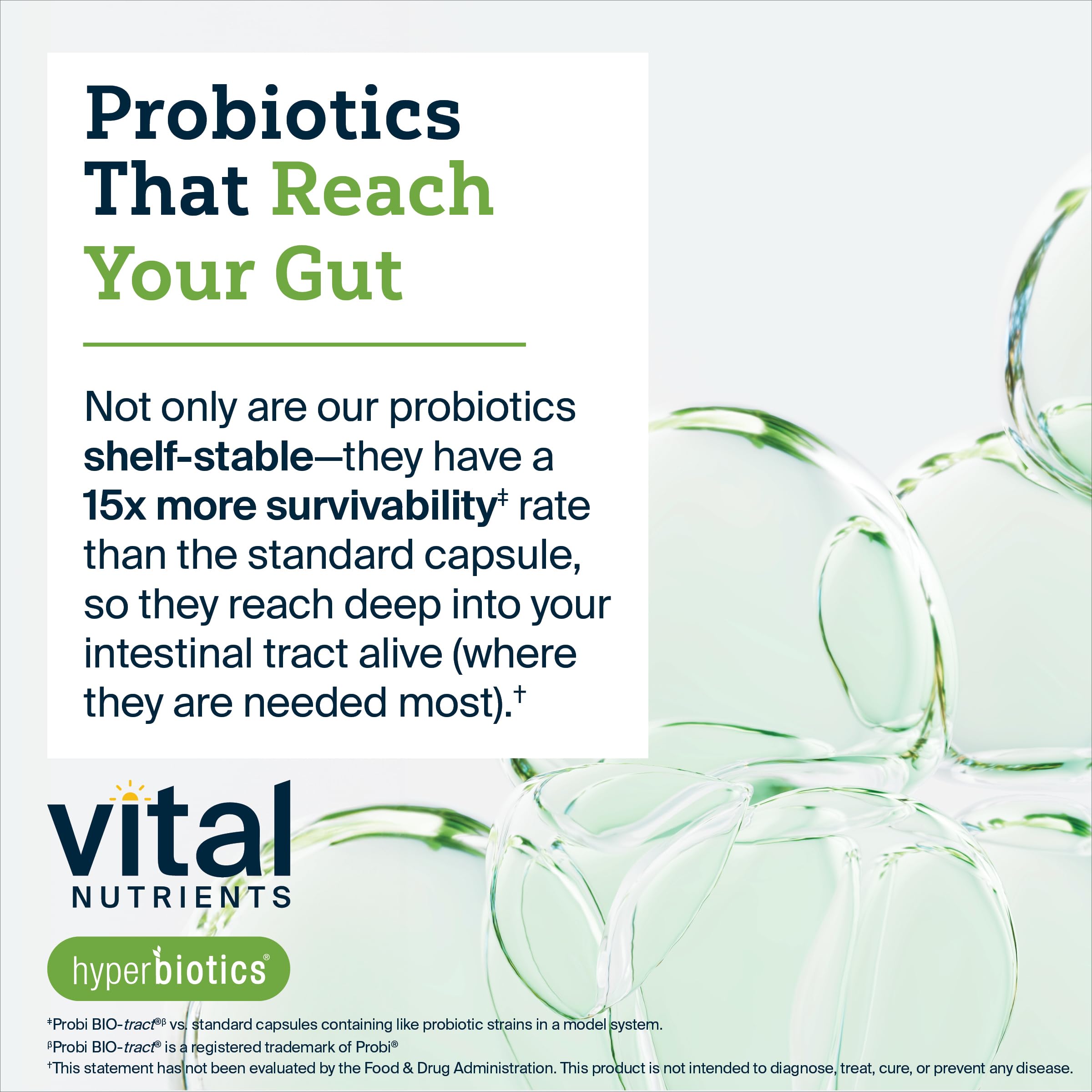 Hyperbiotics detalle de la superficie y acabado de las perlas veganas