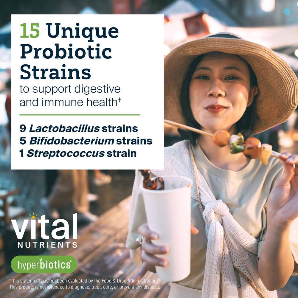 Hyperbiotics perla junto a taza de desayuno para mostrar rutina diaria