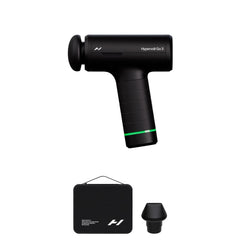 Hyperice Hypervolt Go 3 frente en funda portátil, transporte fácil