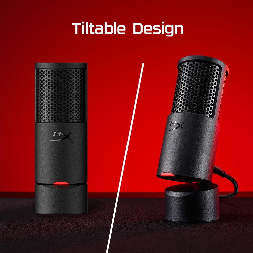 HyperX SoloCast 2 base inclinada para posicionamiento estable y cómodo