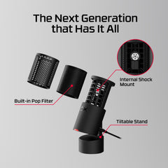 HyperX SoloCast 2 filtro pop integrado que reduce sonidos explosivos