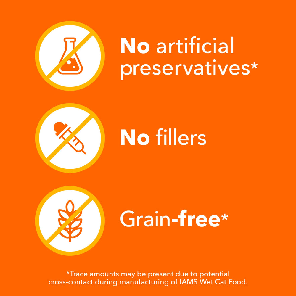 IAMS etiqueta con lista de ingredientes y beneficios nutricionales