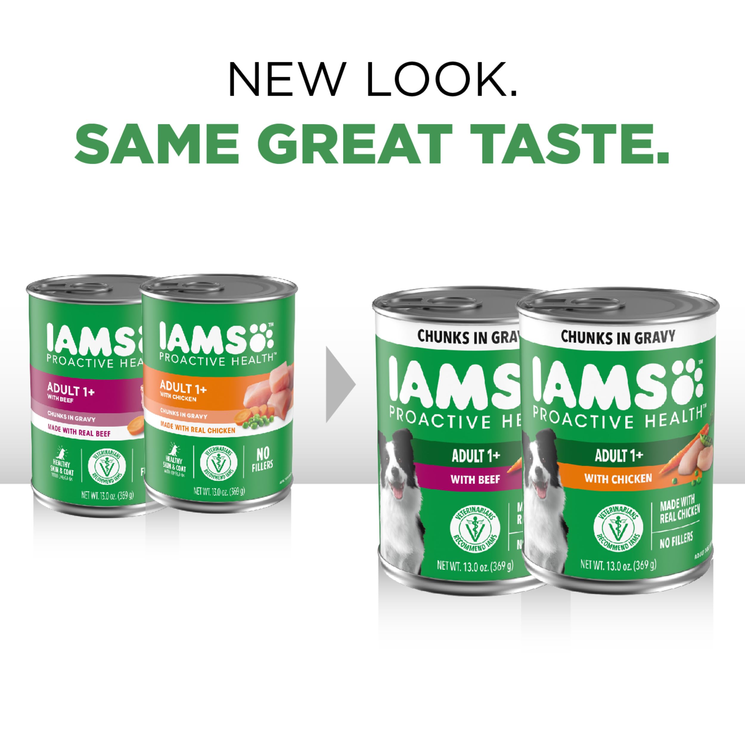 IAMS lata abierta mostrando textura húmeda y atractivo apetitoso