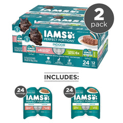 IAMS bandeja abierta con comida lista para servir y sin desperdicio
