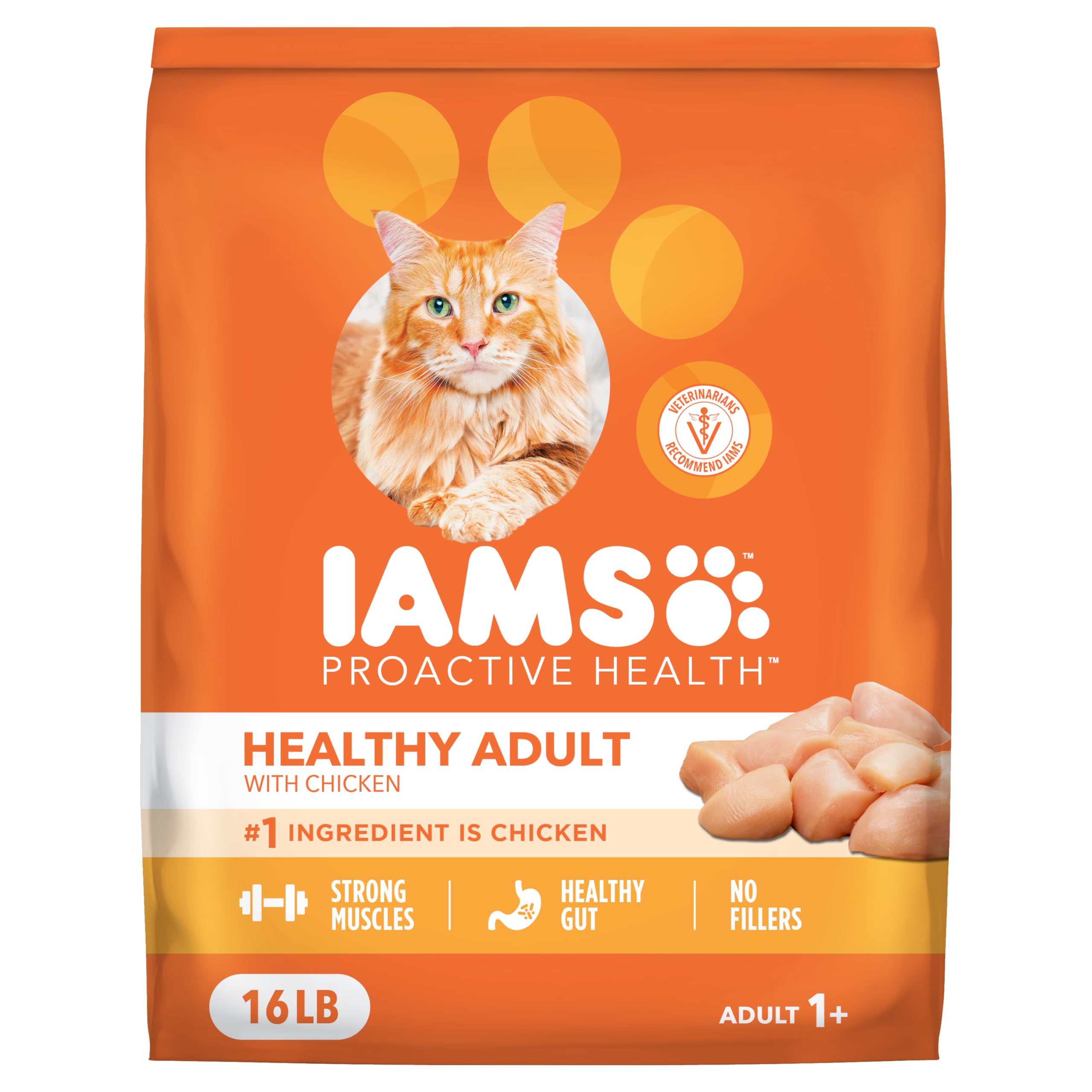 IAMS empaque frontal 16 lb mostrando marca y beneficios Proactive 5