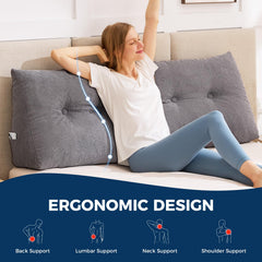 IASEAHK vista lateral de la cuña, soporte lumbar firme para leer
