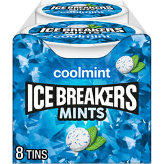 ICE BREAKERS lata frontal mostrando pucks y portabilidad