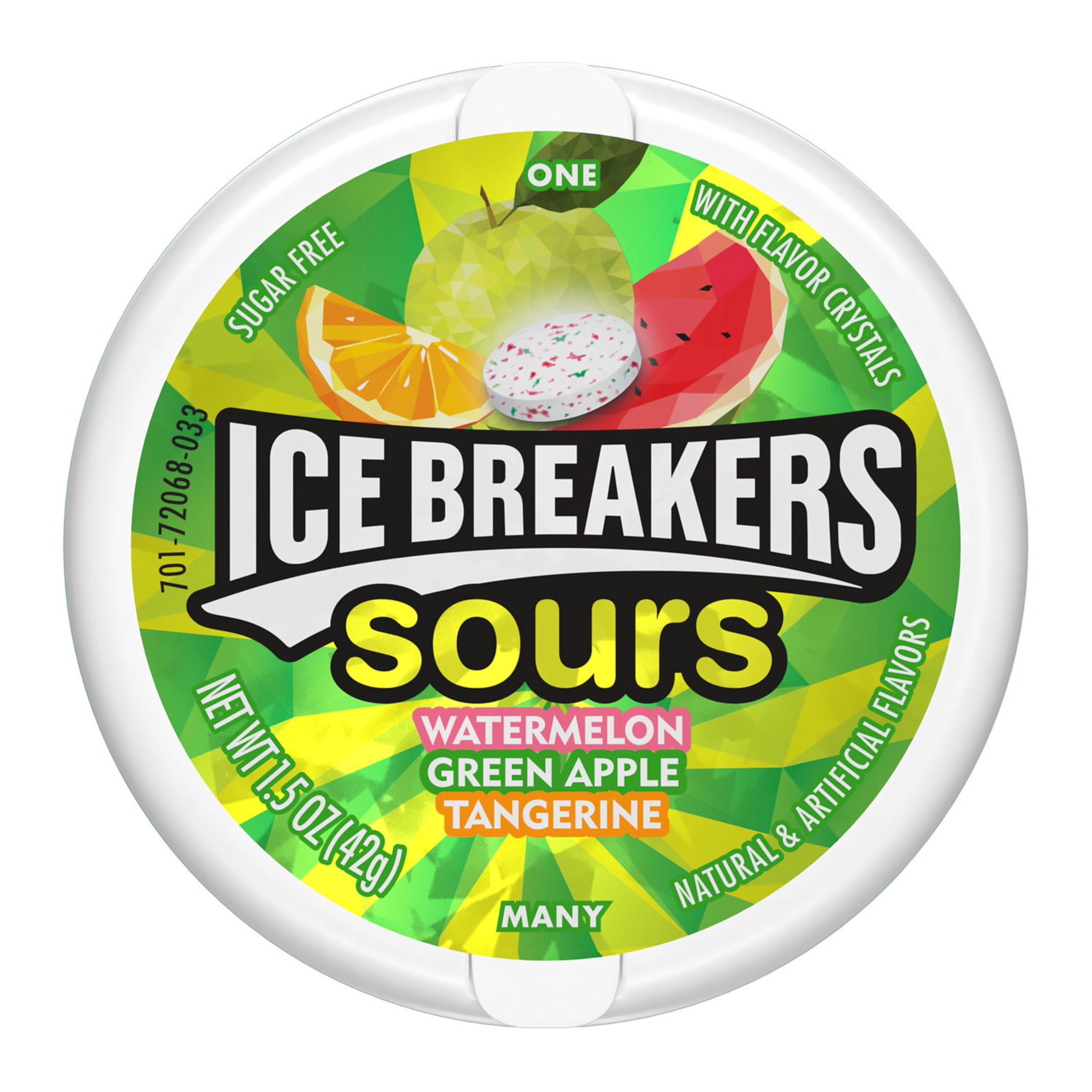 Ice Breakers primer plano de cristales de sabor con textura intensa