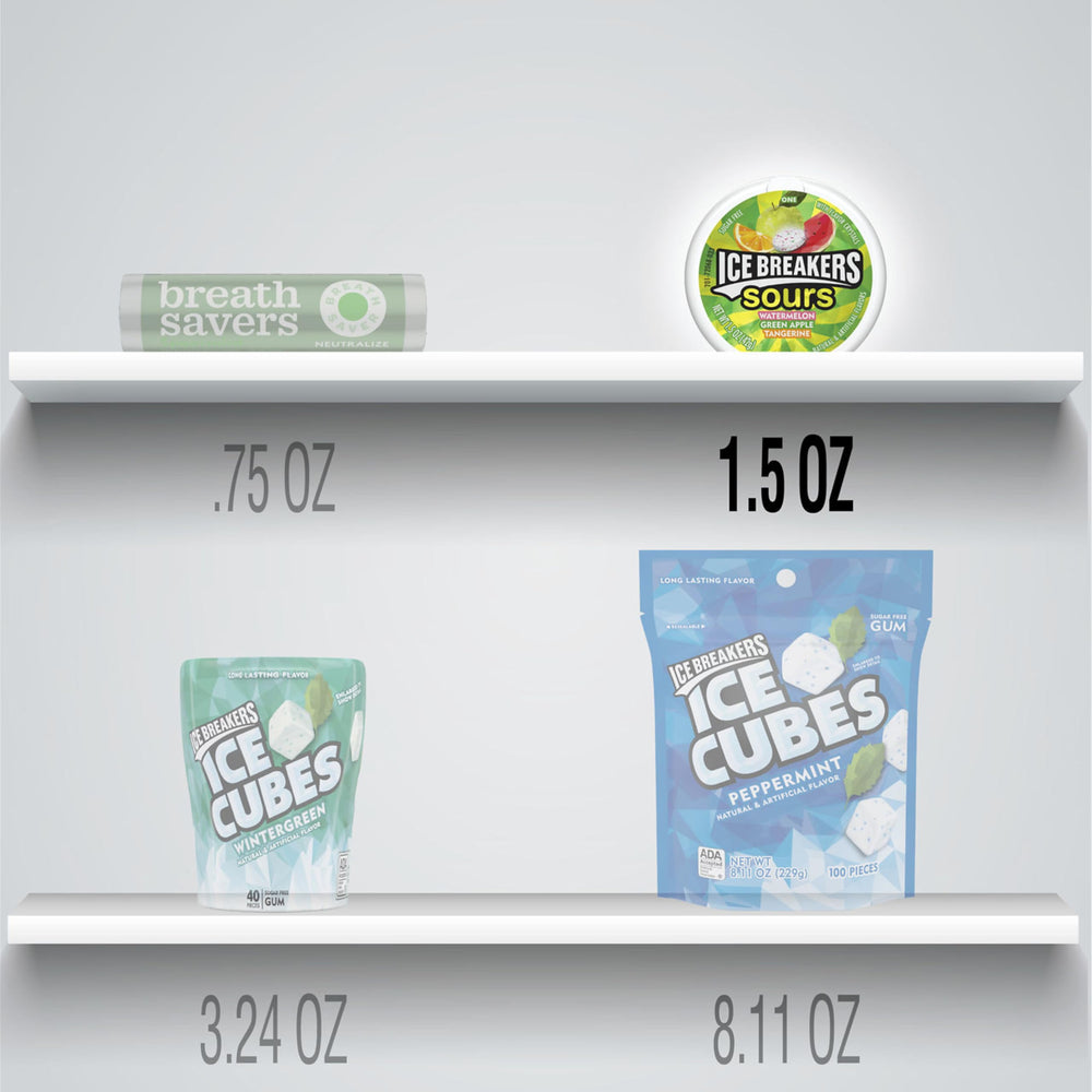 Ice Breakers mints en entorno de cafetería para frescura inmediata