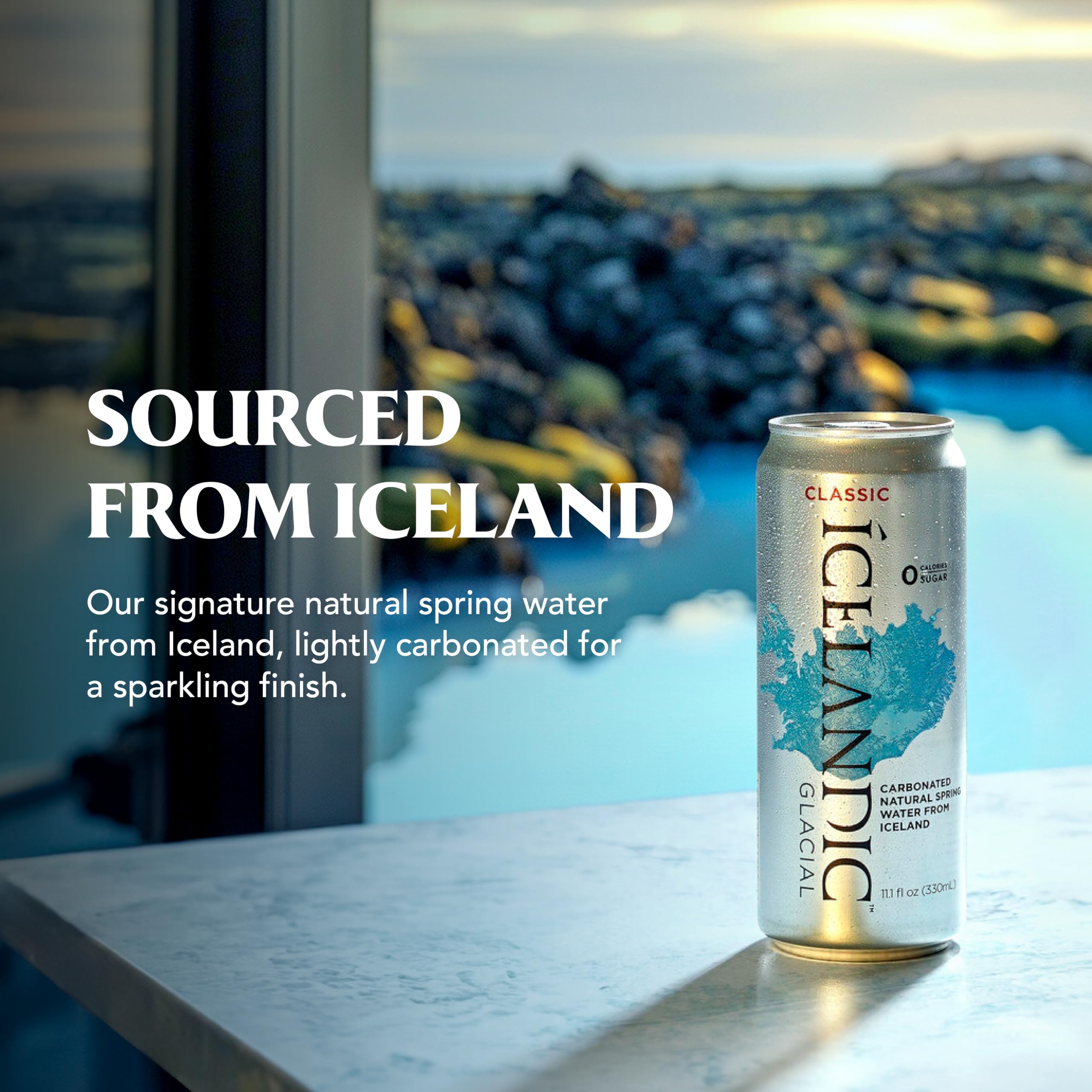 Icelandic Glacial gotas en superficie que transmiten pureza