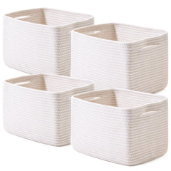 ICERZCZ vista frontal de la cesta off white para almacenamiento y decoración