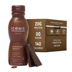 ICONIC envase frontal Chocolate Truffle mostrando diseño y beneficio práctico