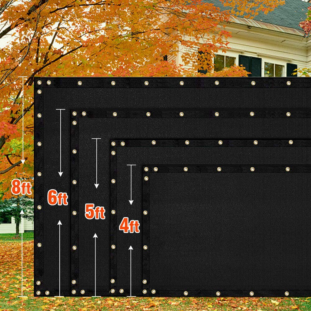 i COVER privacy screen next to person showing 4x50ft size scale