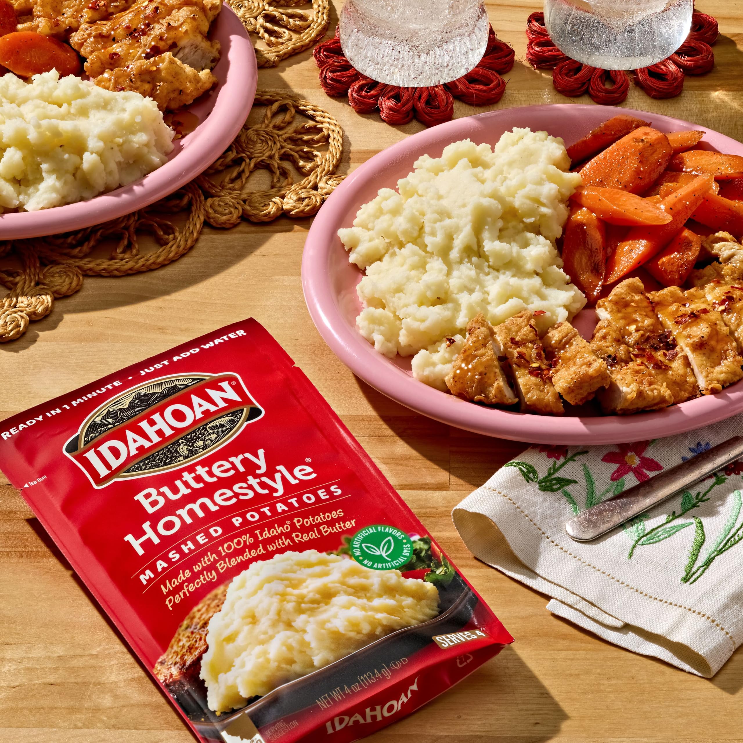 Idahoan caja del pack de 12 sobres lista para almacenar despensa