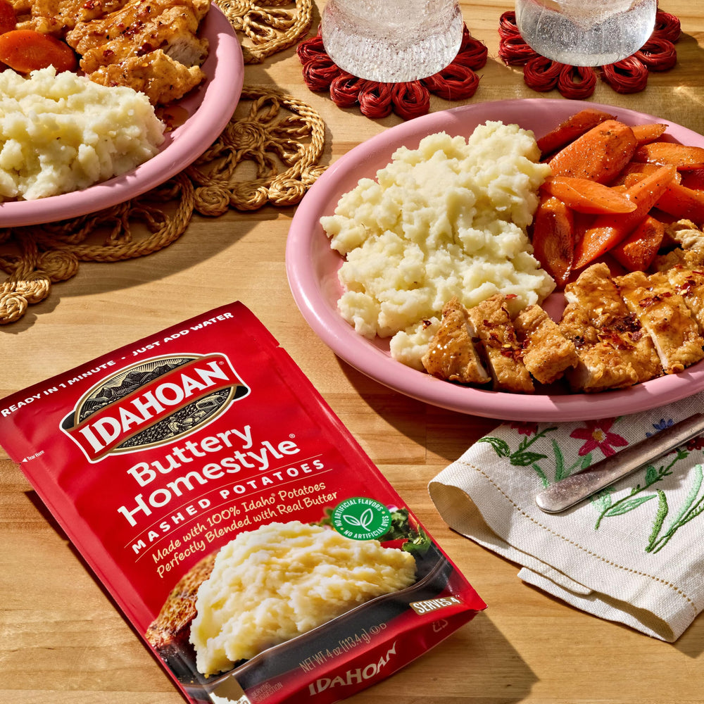 Idahoan caja del pack de 12 sobres lista para almacenar despensa
