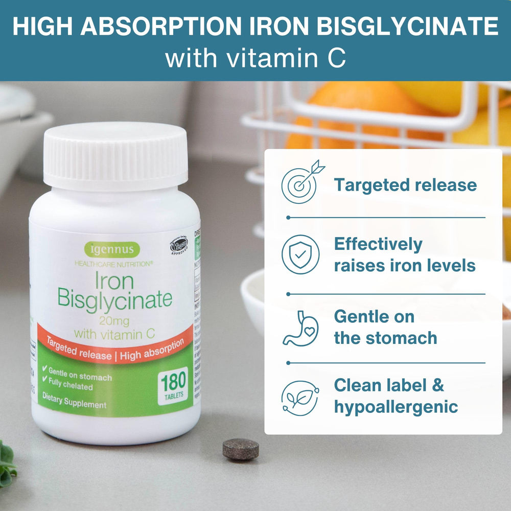 Igennus Clean Iron comprimidos de cerca para apreciar tamaño y textura