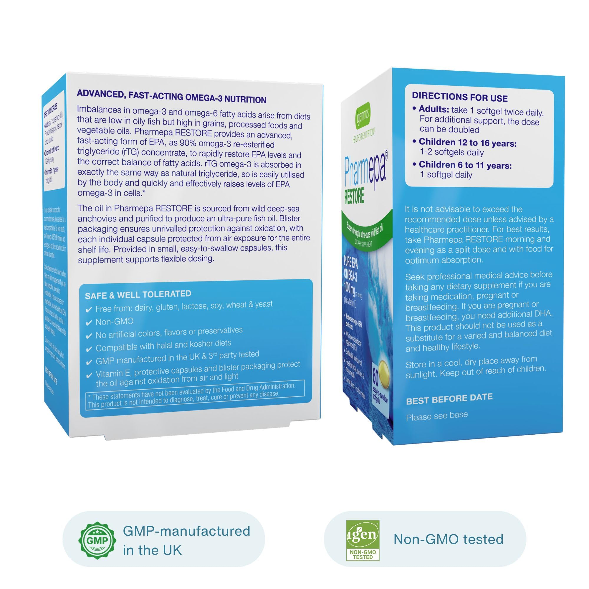 Igennus Pharmepa Restore Pure EPA softgel servida junto a un desayuno equilibrado