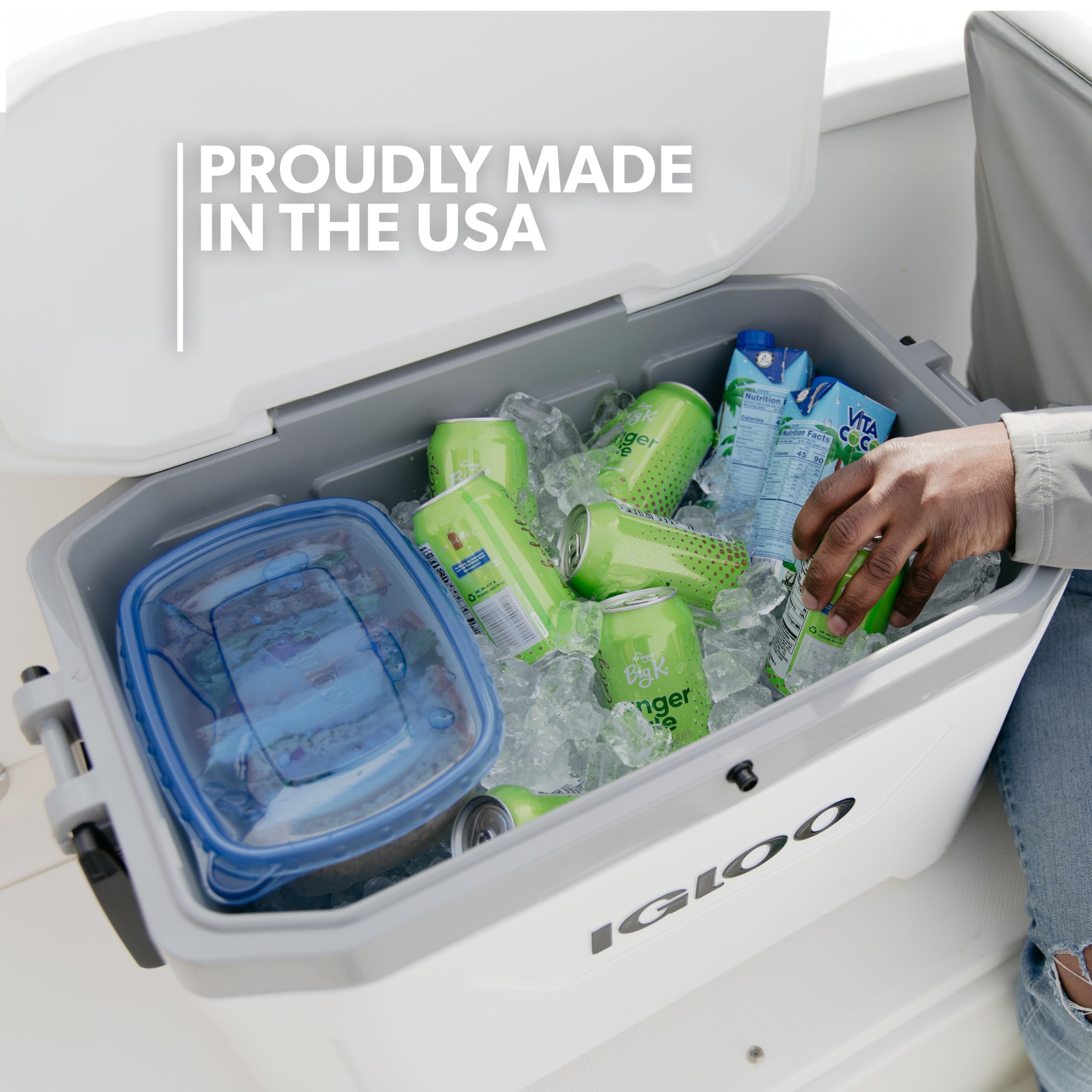 Igloo 54 Qt Marine Ultra bisagra Riteflex resistente a impactos y temperaturas