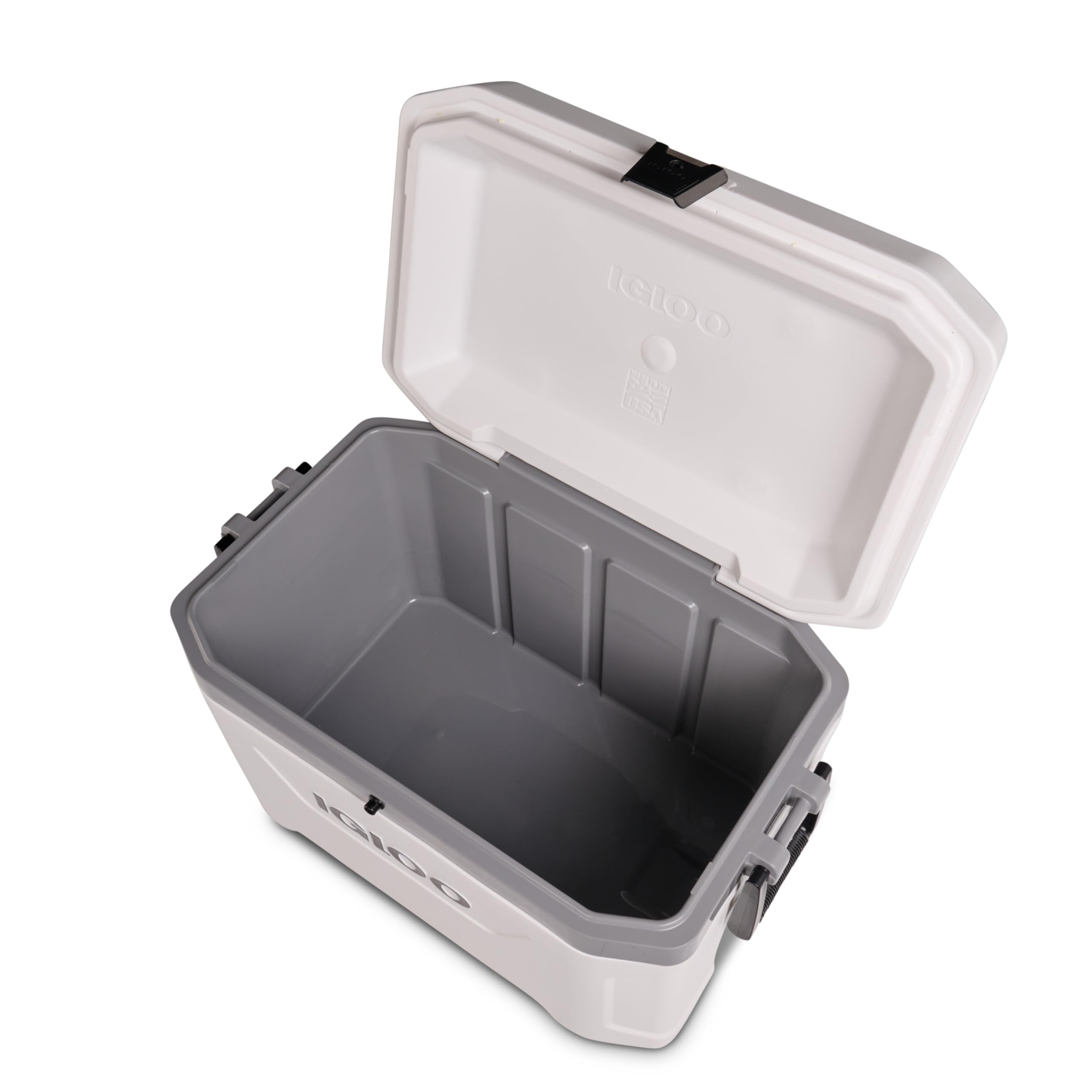 Igloo 54 Qt Marine Ultra interior con espacio para hielo y provisiones frías