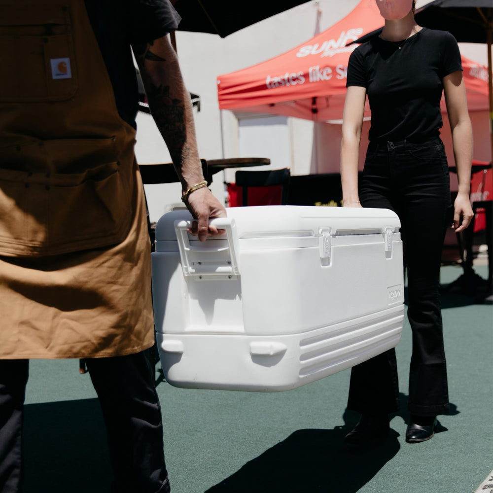 Igloo asas reforzadas swing-up para transporte cómodo