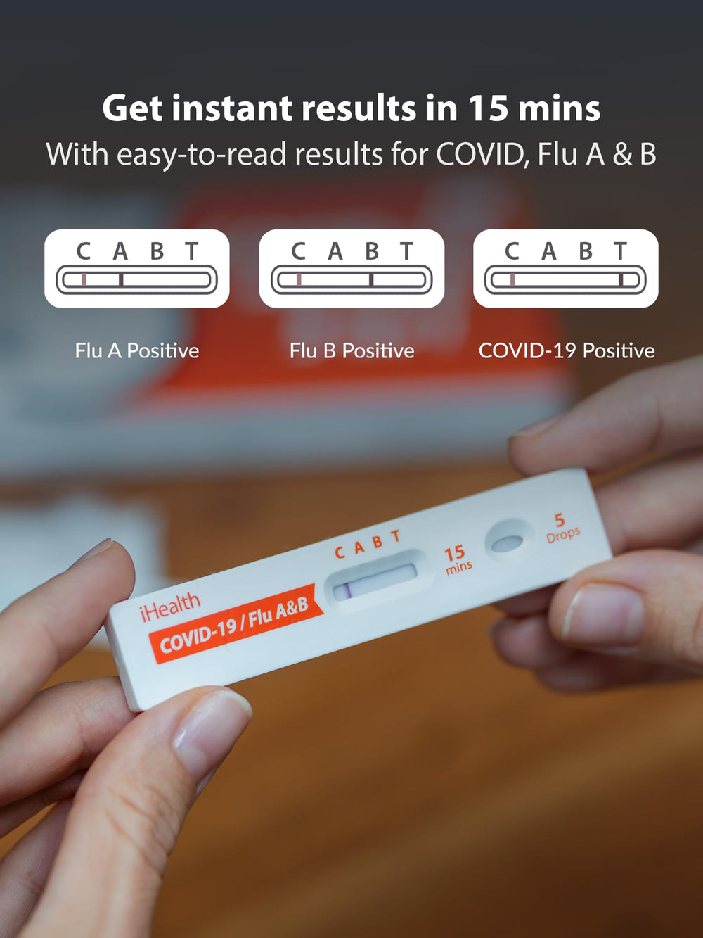 iHealth primer plano del hisopo nasal que facilita la recolección segura