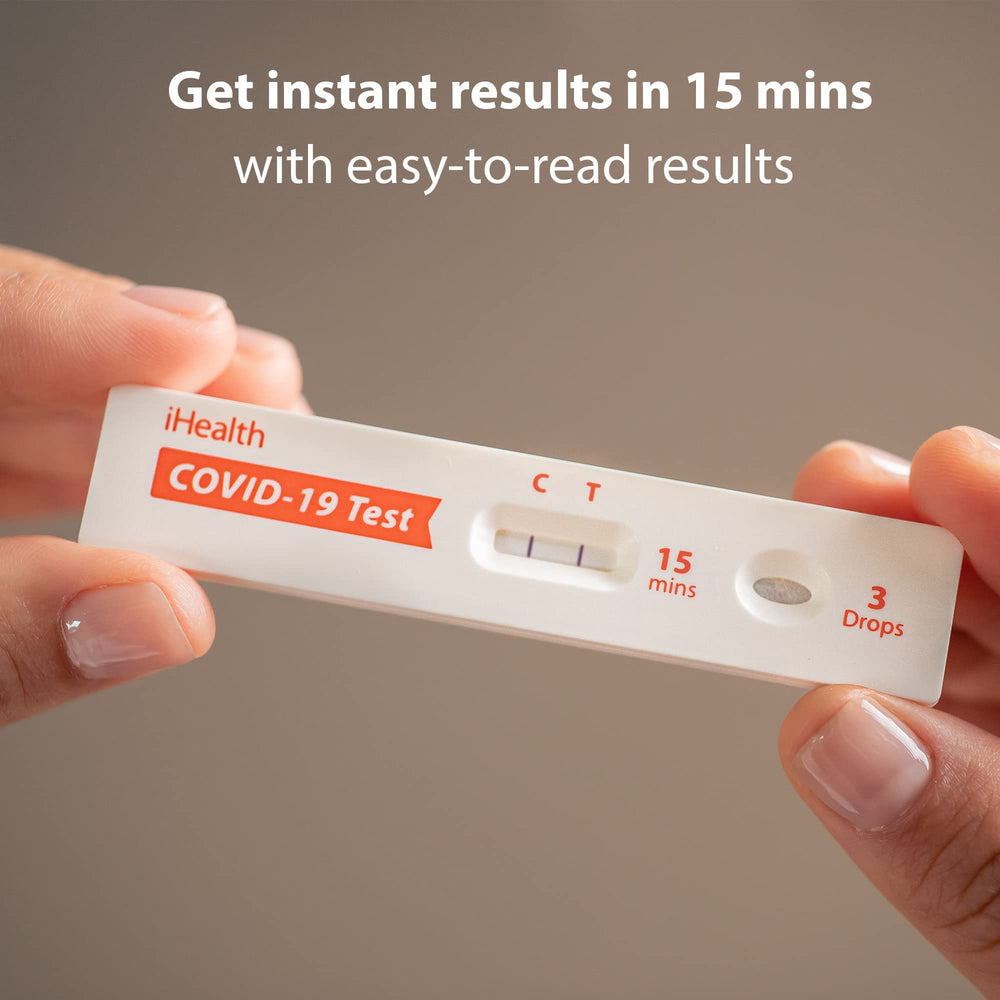 iHealth prueba abierta con hisopo listo, uso rápido y sencillo