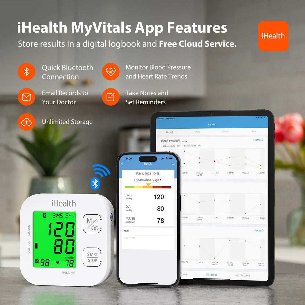 iHealth detalle de botones simples para operación rápida y fácil