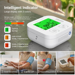 iHealth pantalla multicolor con códigos para interpretar la lectura
