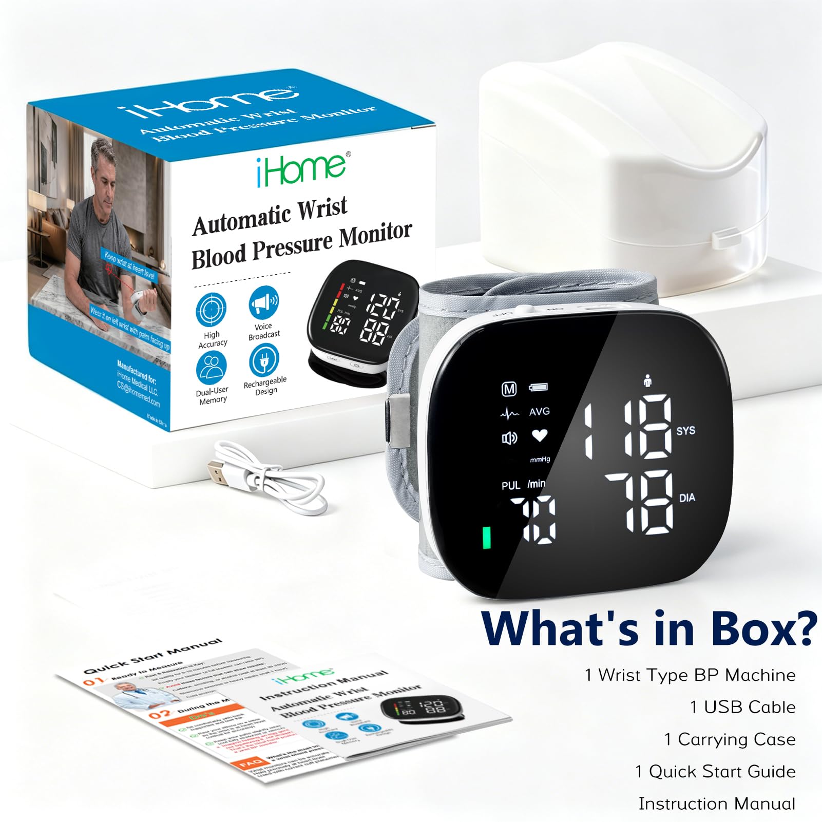iHome monitor en mano para comparar tamaño y facilidad de transporte