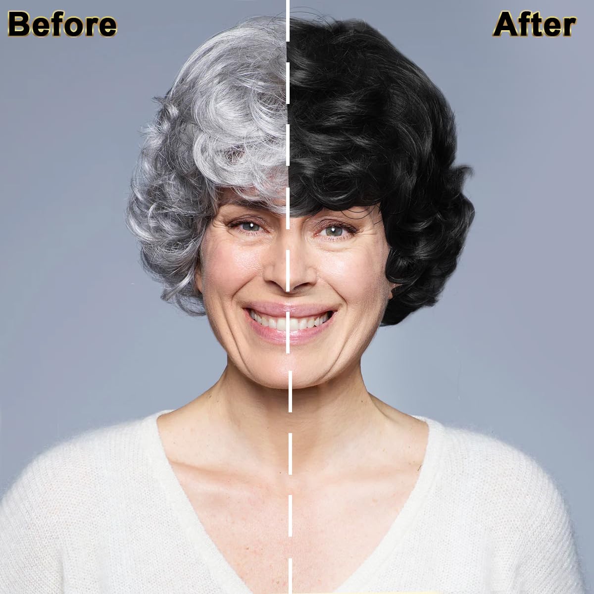 IIIMEIDU comparación antes y después resaltando cobertura de canas