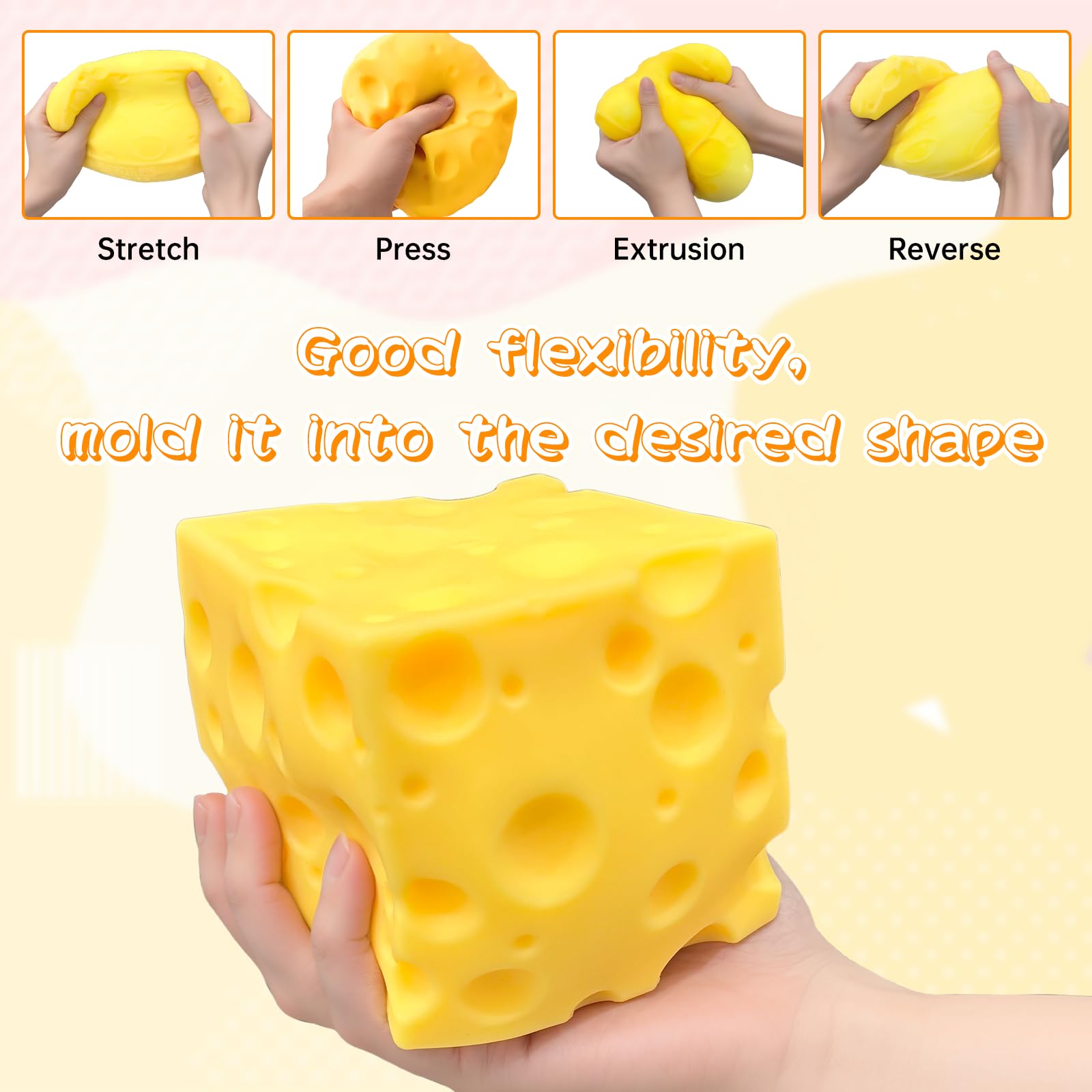 IKKAB Big Cheese detalle de agujeros estilo suizo que aumenta su aspecto divertido