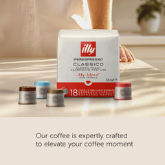 illy cajas de cápsulas Classico apiladas para almacenamiento práctico