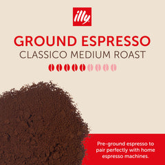 illy primer plano del molido que resalta textura fina y extracción consistente