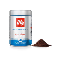 illy empaque frontal Classico descafeinado muestra sello y beneficio aroma