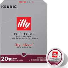 illy vista frontal del paquete mostrando 20 cápsulas y marca