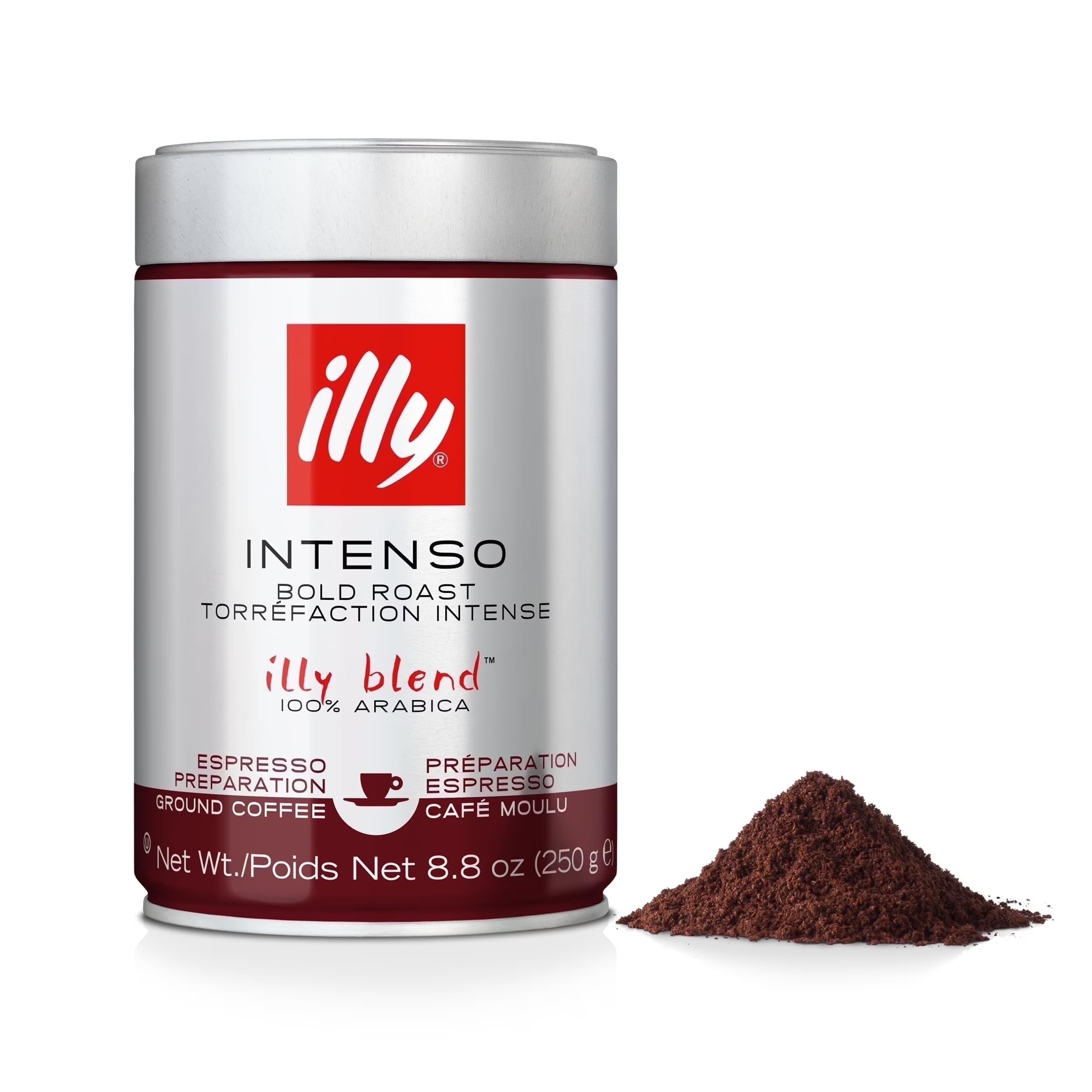 illy vista frontal de la lata que resalta frescura y protección