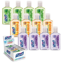 Purell gel desinfectante manos viaje Pack 12 x 1 oz — 3 fragancias, 70% alcohol, fórmula Advanced