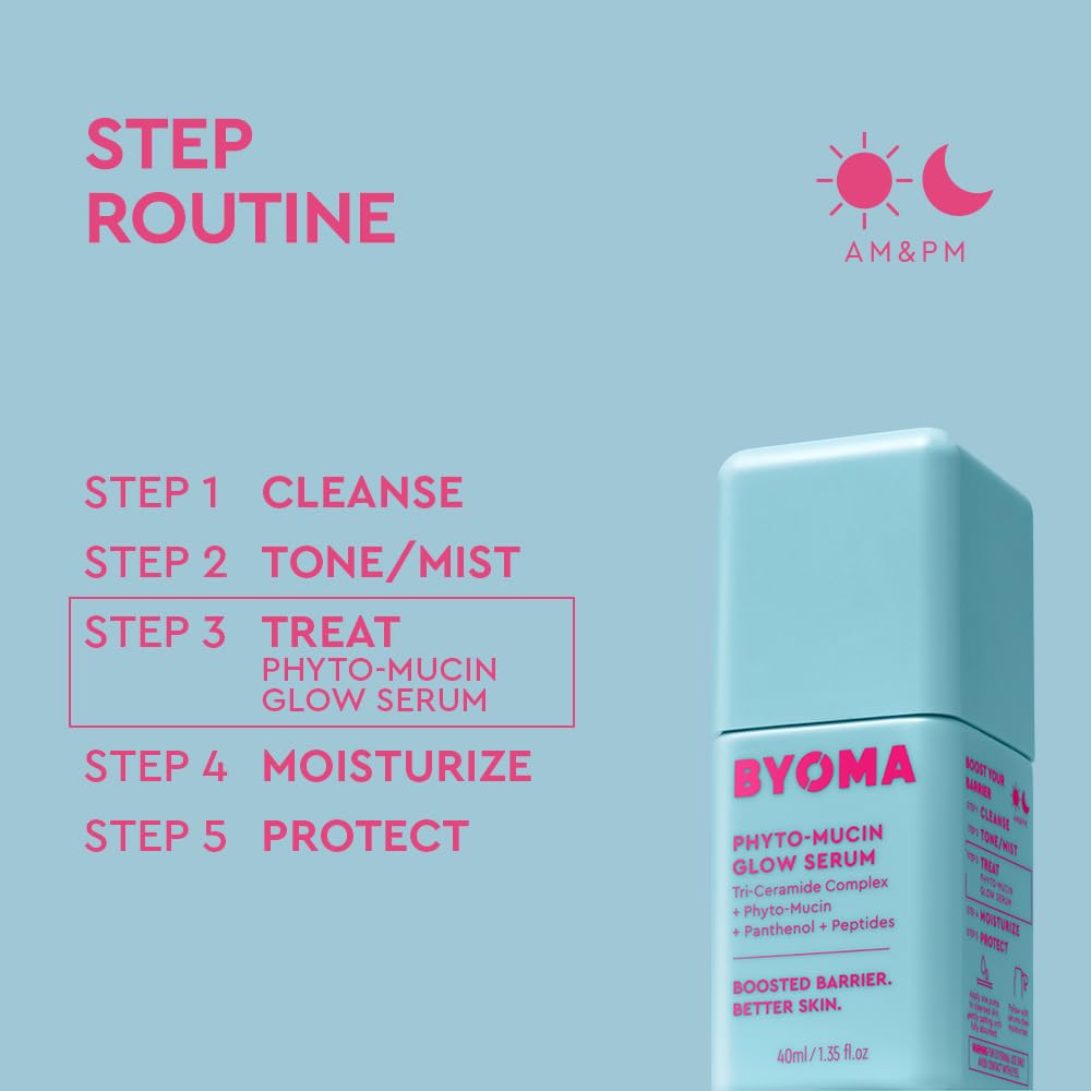 BYOMA Suero facial Phyto-Mucin Glow Serum — hidratación profunda, reafirmante y efecto luminoso