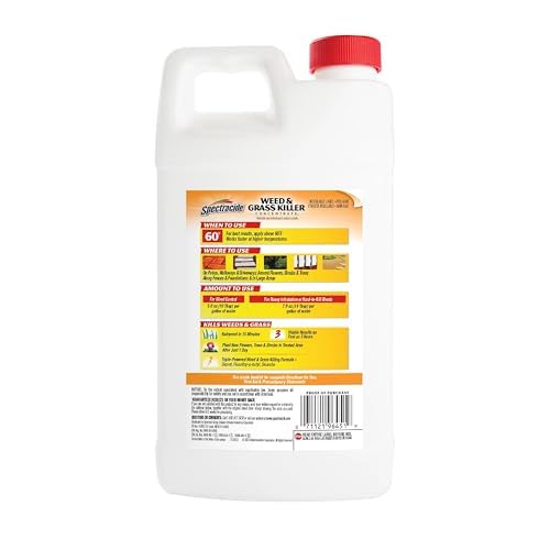 Spectracide Herbicida concentrado para malezas y césped 64 oz — entraderas y senderos, acción rápida y resistente a lluvia