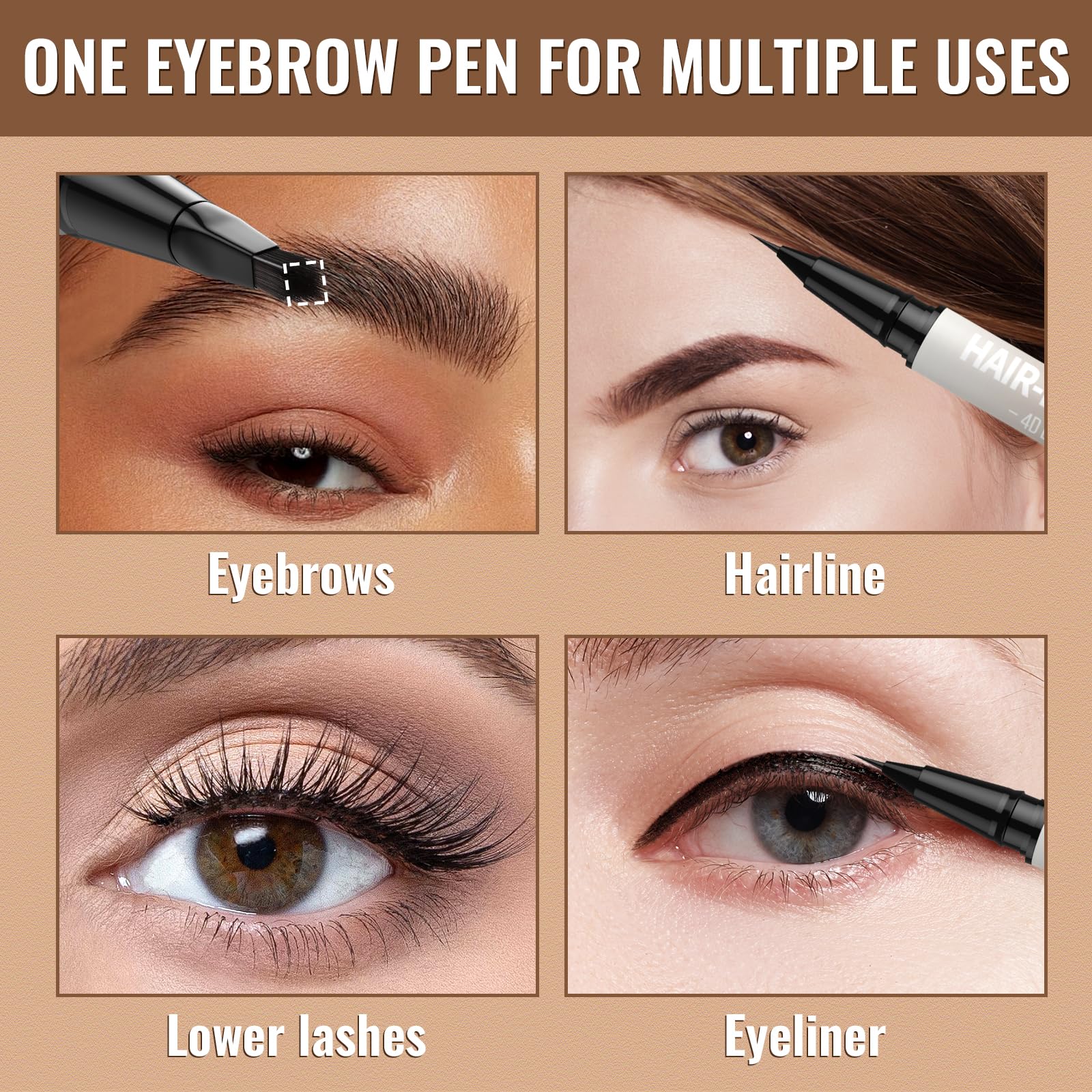 iMethod modelo aplicando el lápiz para cejas definidas y naturales