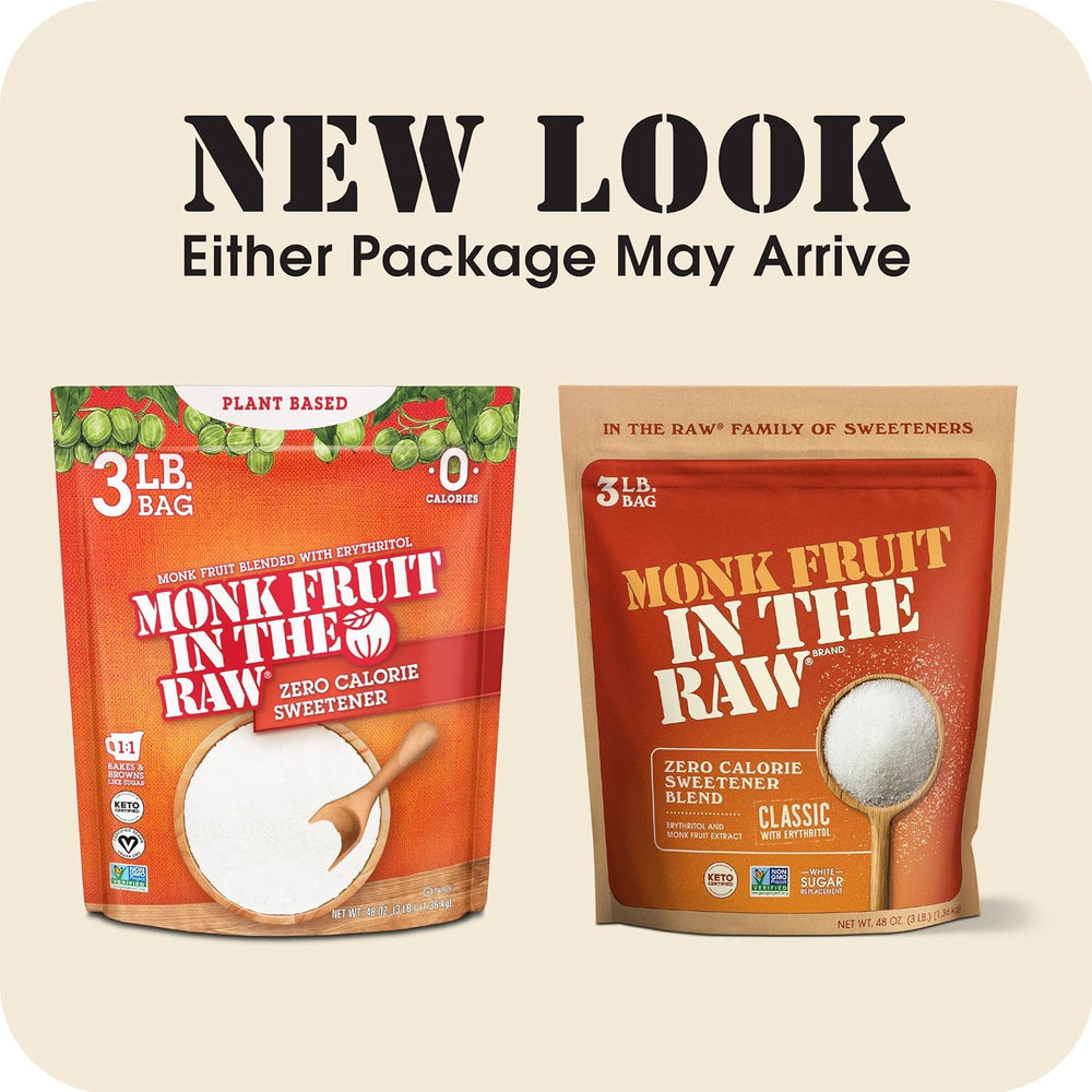 IN THE RAW etiqueta con certificaciones Keto y Non-GMO visibles