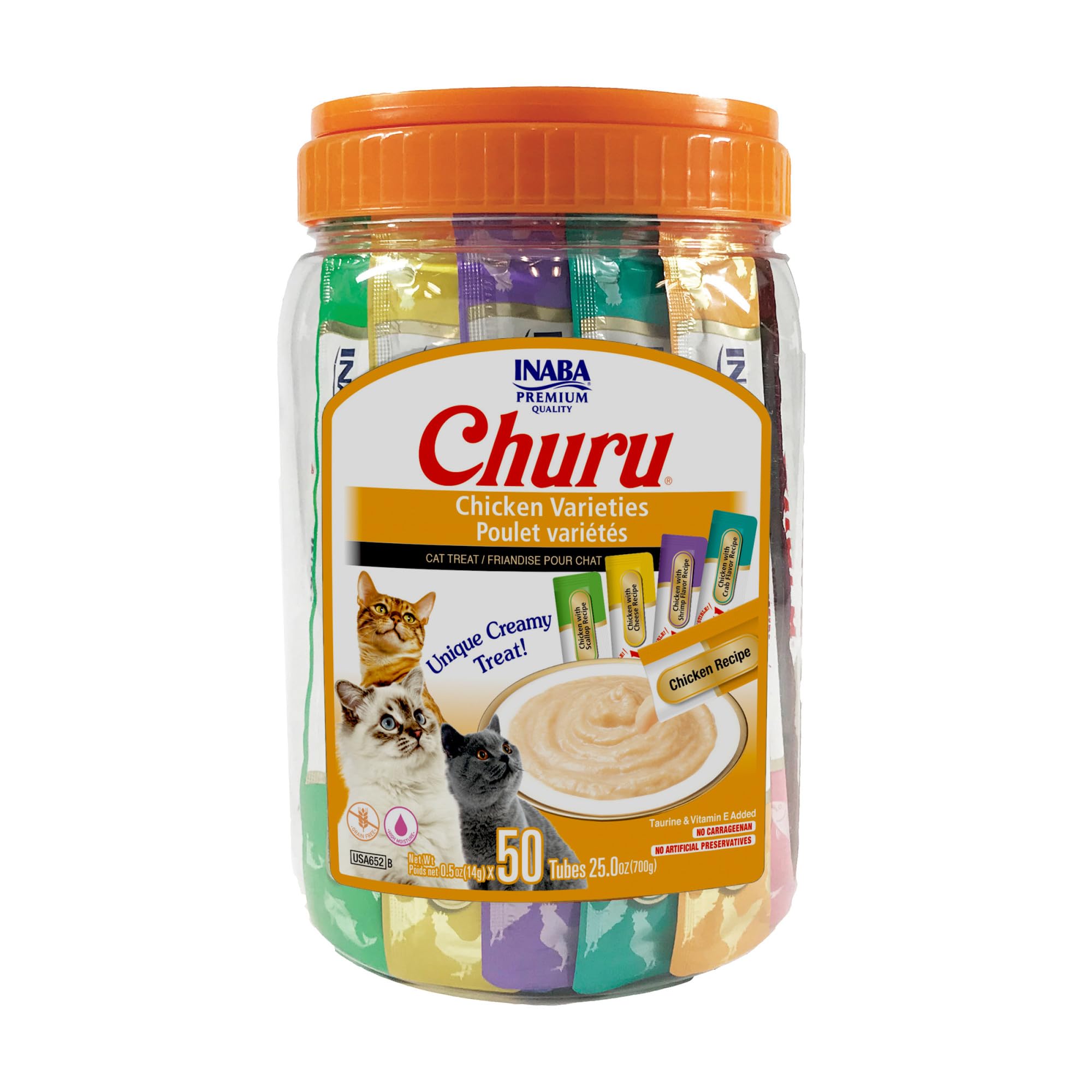 INABA Churu pack frontal, presentación clara y atractiva