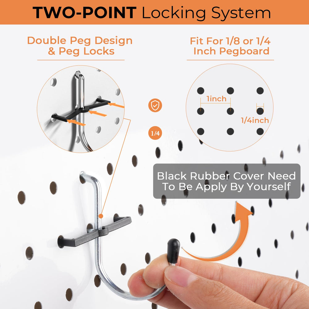 INCLY seguros peg lock primer plano mostrando fijación estable de los ganchos