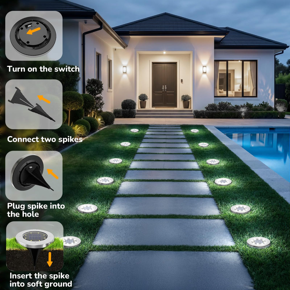 INCX primer plano de los 8 LEDs y tapa exterior que mejora durabilidad
