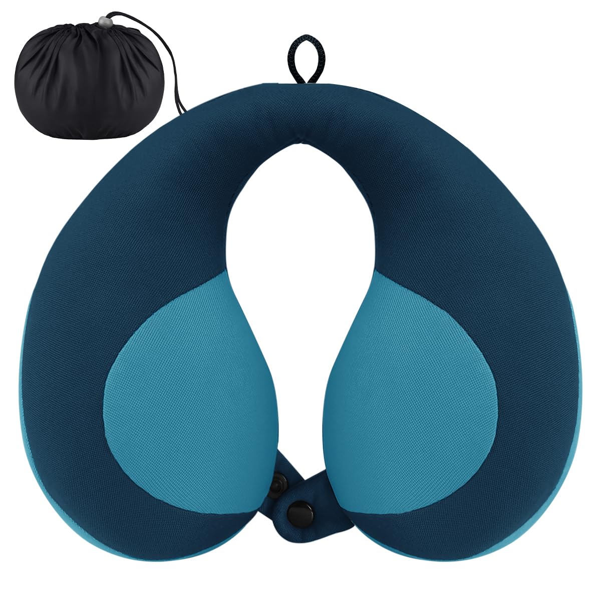 INFANZIA almohada frontal azul mostrando forma ergonómica y confort