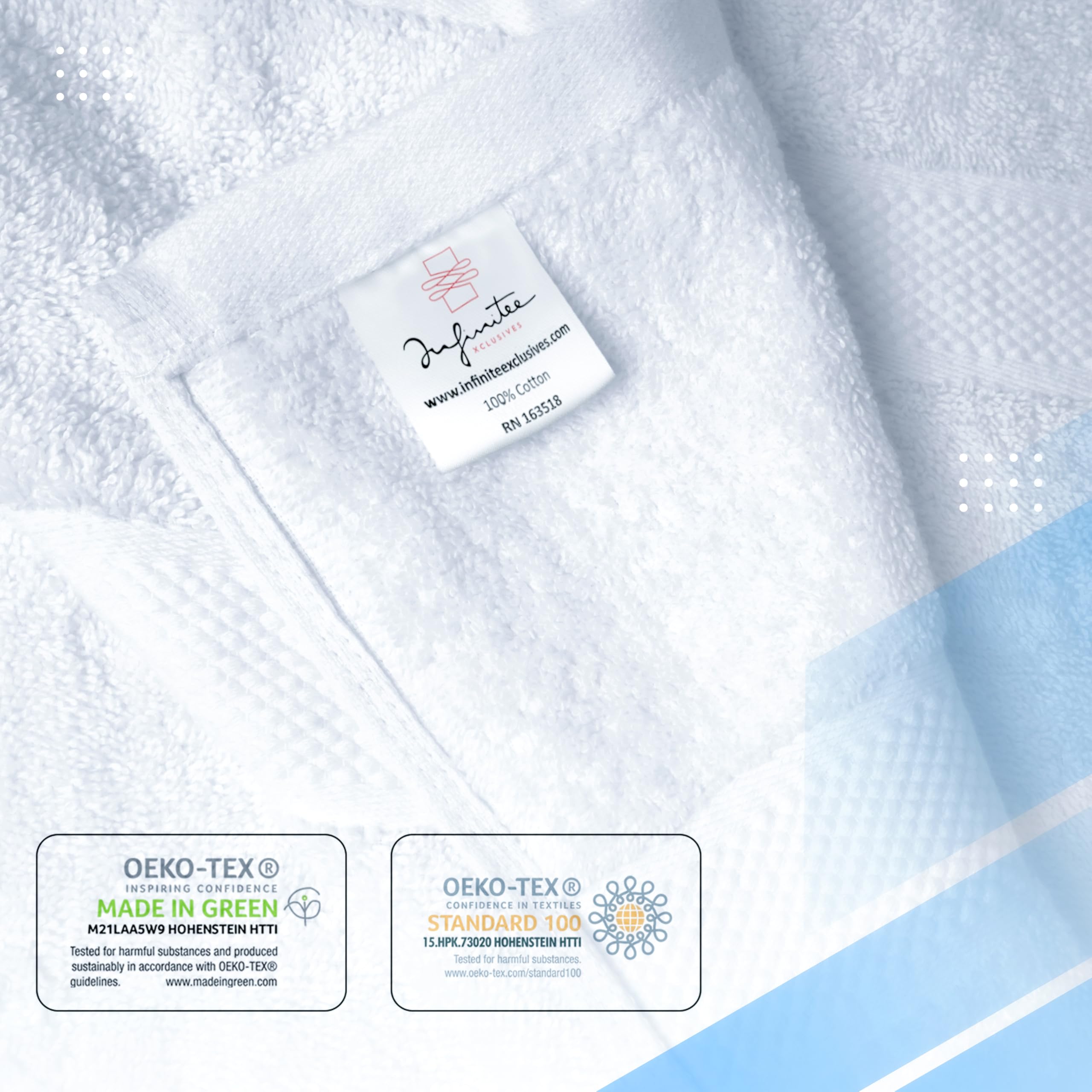 Infinitee Xclusives detalle de bordes con doble pespunte duradero